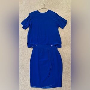 Royal blue two-piece outfit